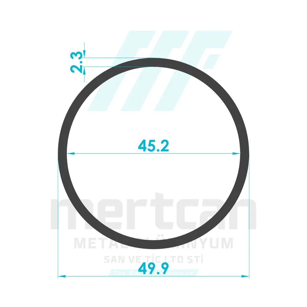 Ø 50 x 2.3 mm Aluminum Round Tube