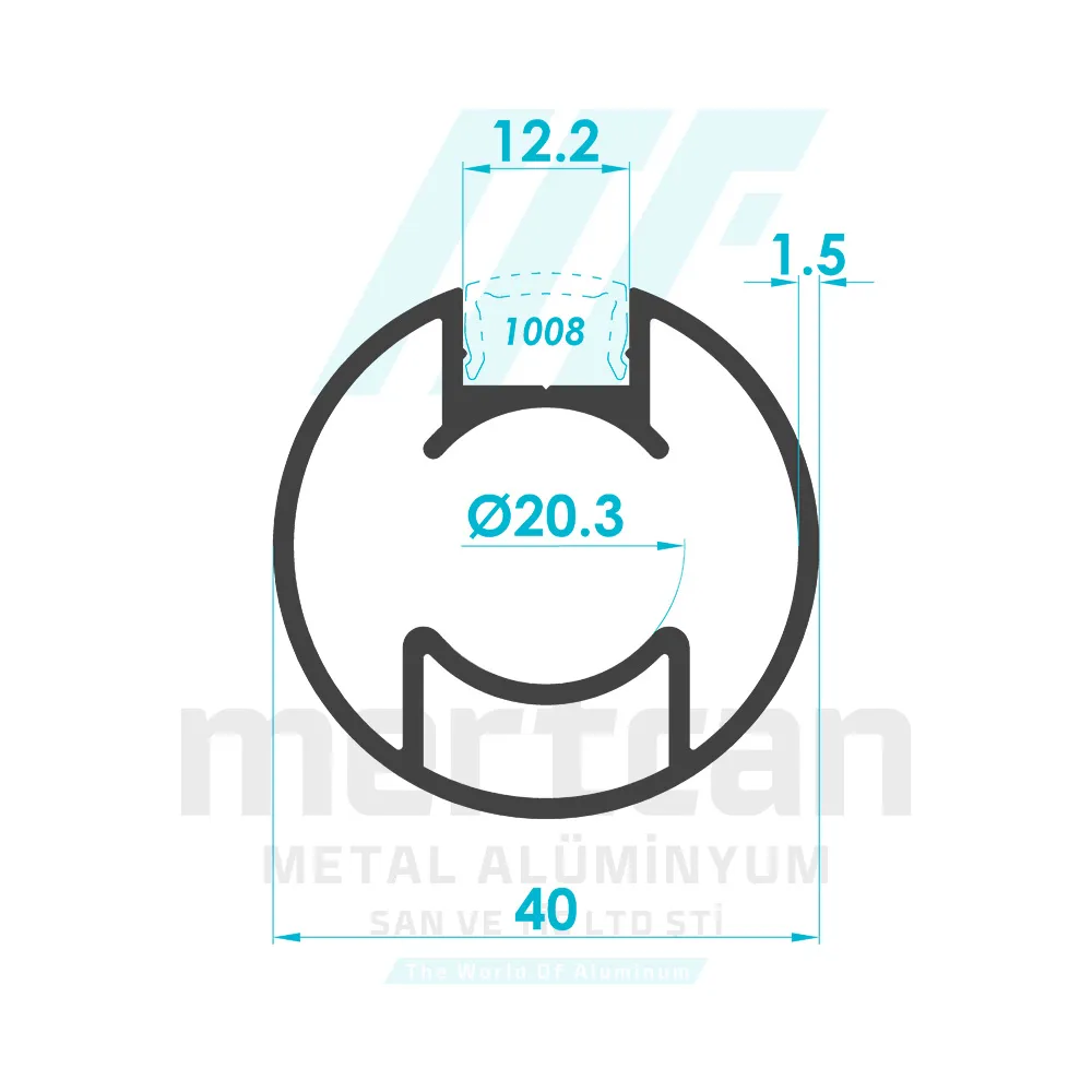 Ø 40 x 1.5 mm Eco Single Grooved Round Post Profile