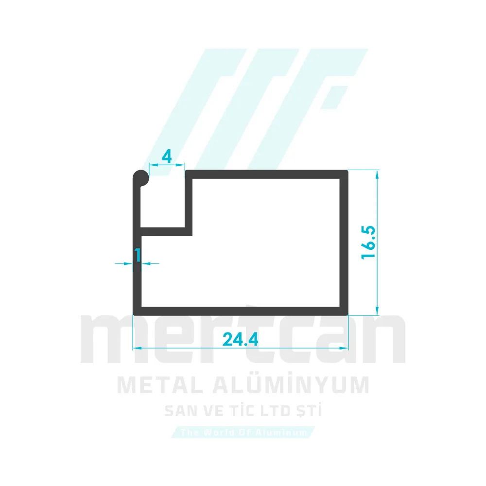 17x25 Hinged Fly Screen Profile (1mm)