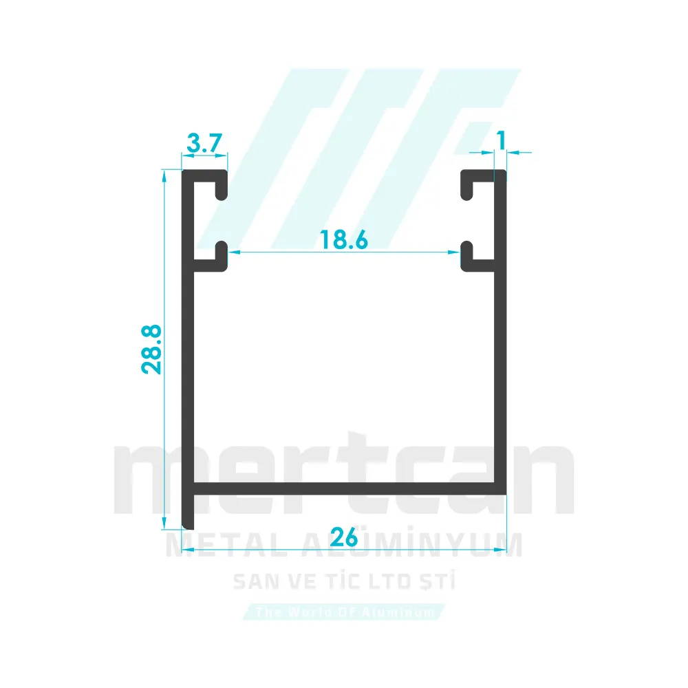 26x26 Roller Shutter U Profile with Seal
