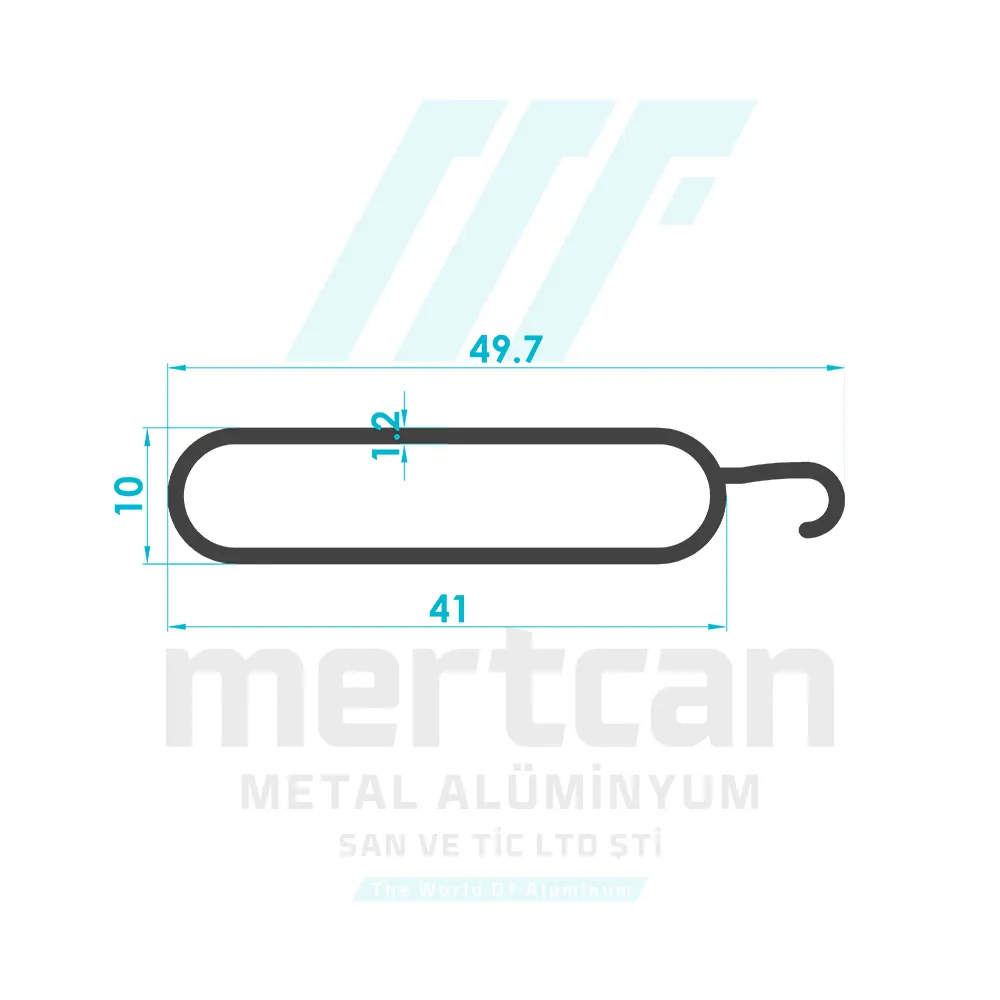 Roller Shutter Bottom Piece Profile (41mm)