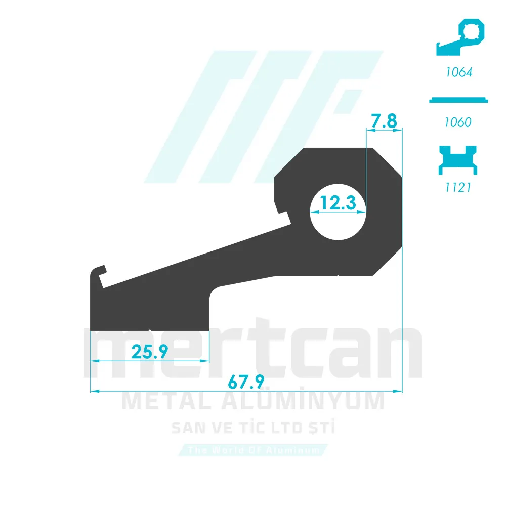 C60 Angular Cleat Hinge Profile - Sash