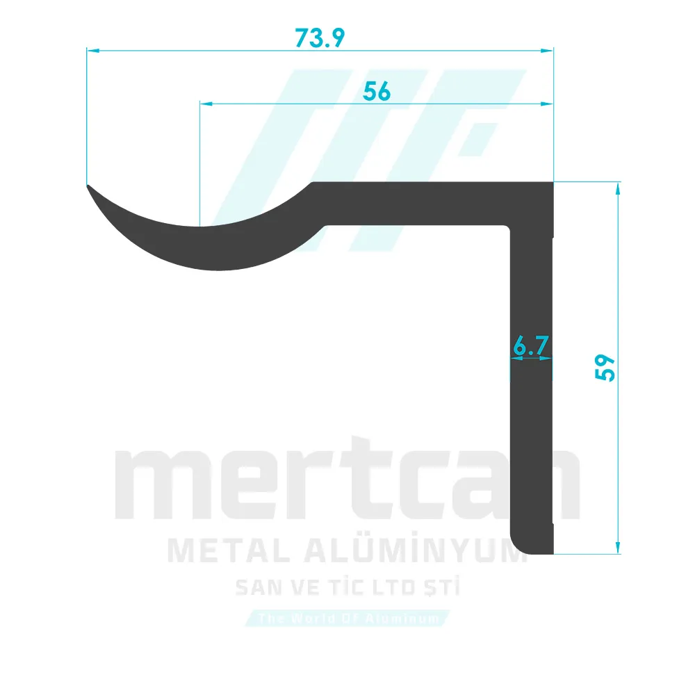 50mm Short L Connection Profile