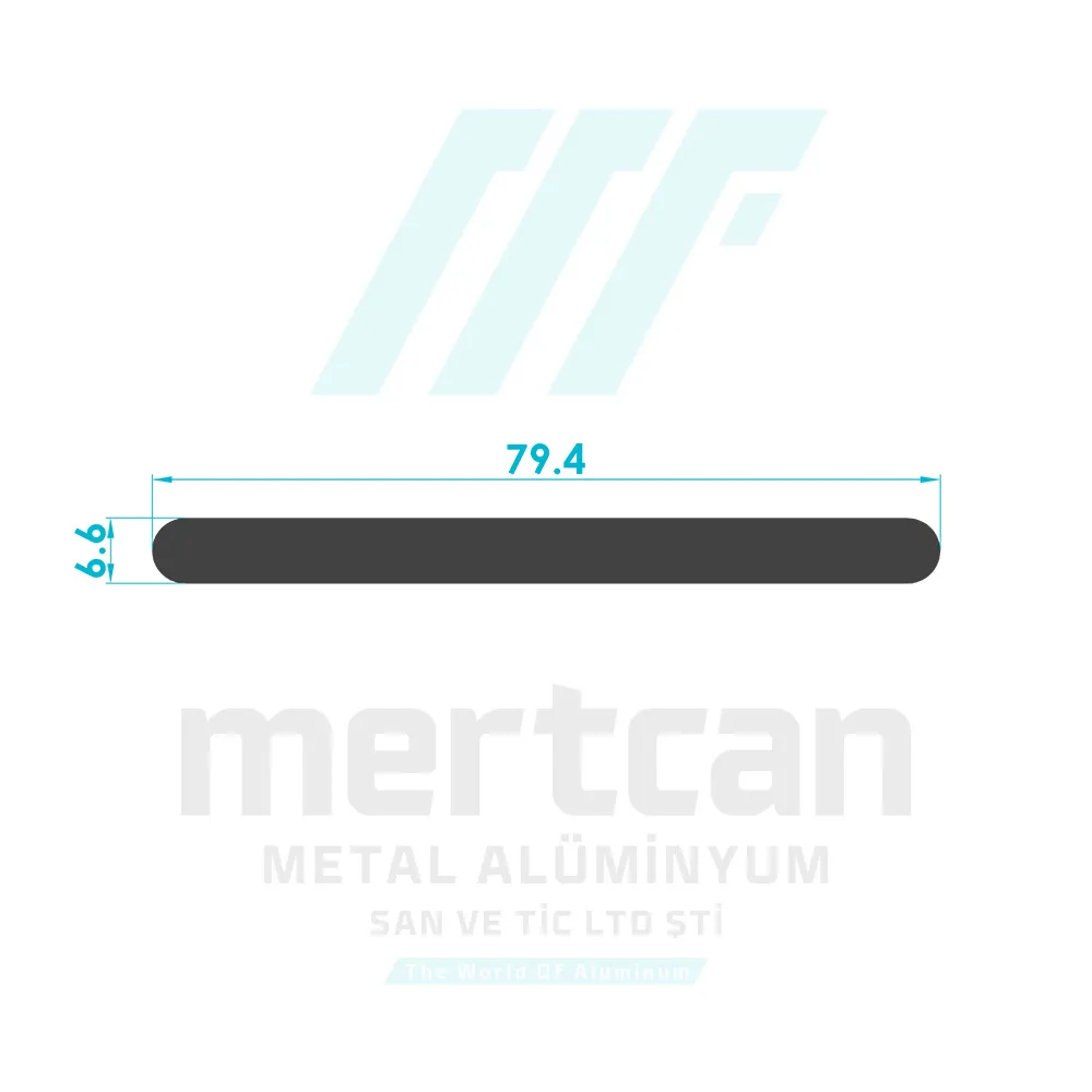 Band Bar Handle Profile (6.6mm)