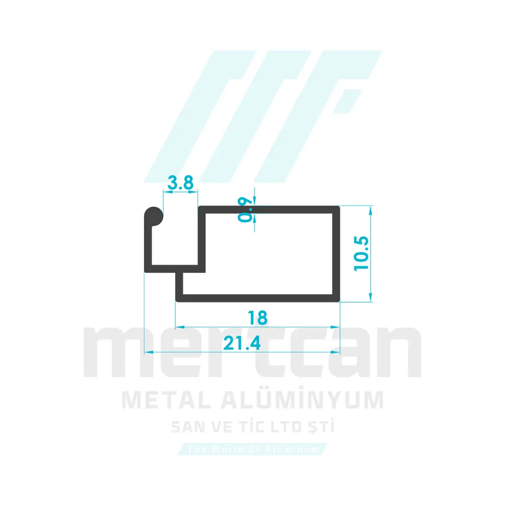 10x20 Hinged Fly Screen Profile (0.85mm)