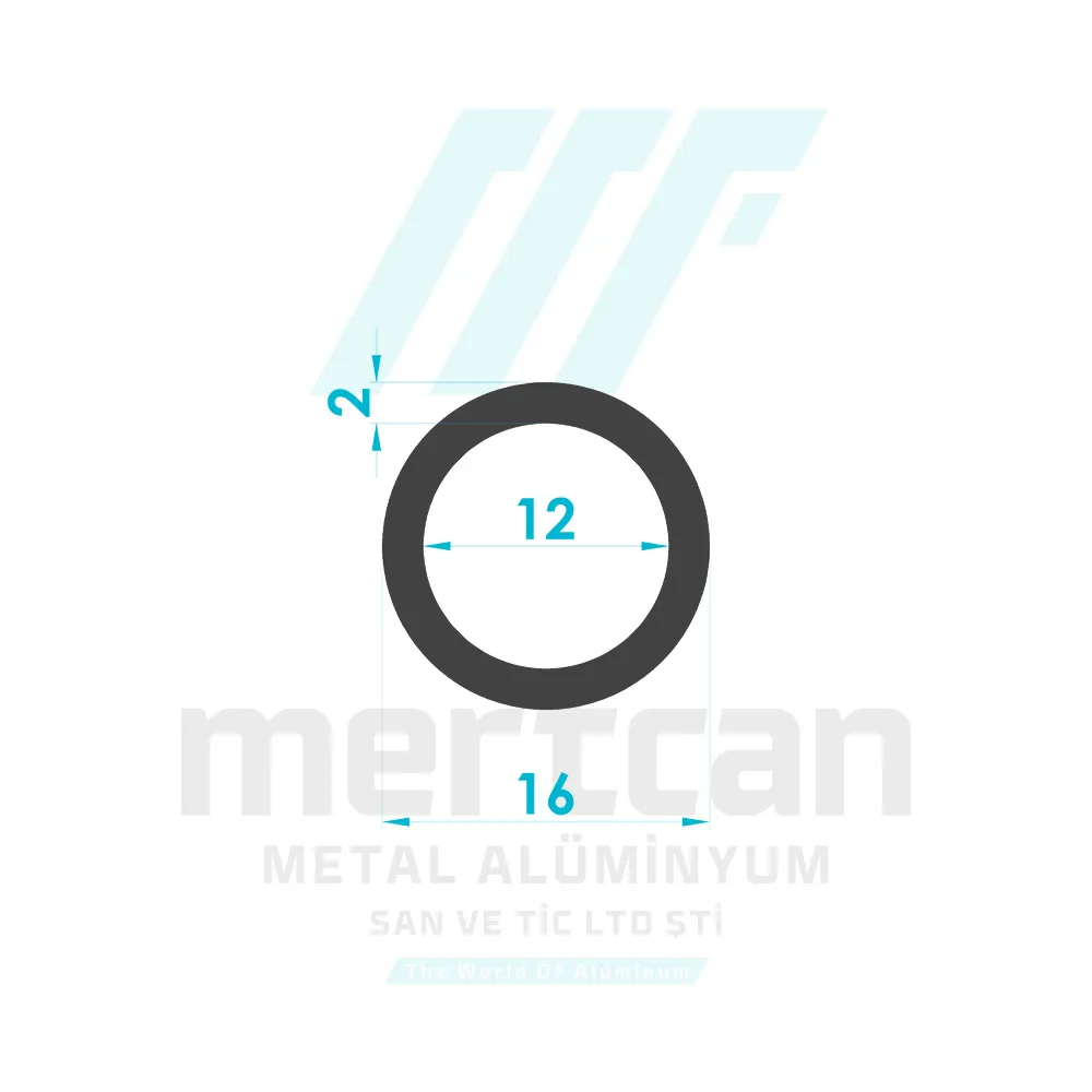 Ø 16 x 2 mm Aluminum Round Tube