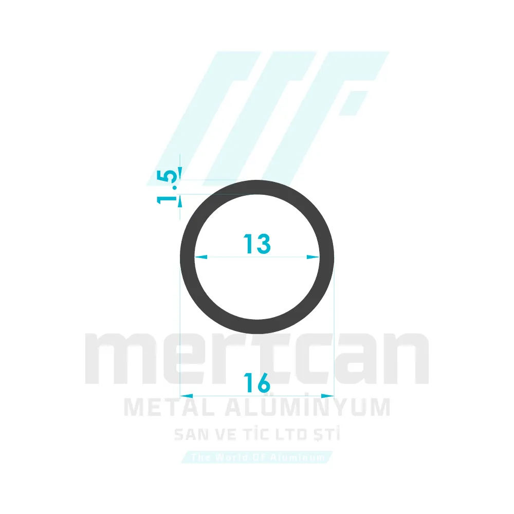 Ø 16 x 1.5 mm Aluminum Round Tube
