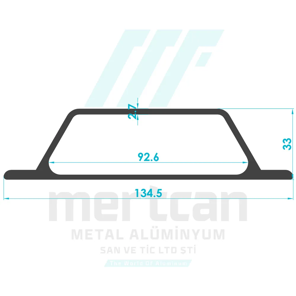Aluminum D Handle Profile (135mm)