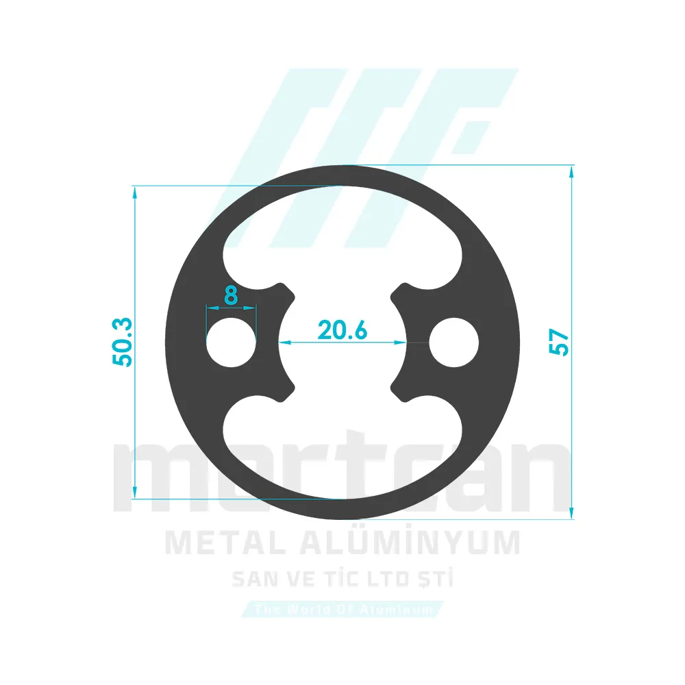 50mm Internal Hole Wall Flange Profile