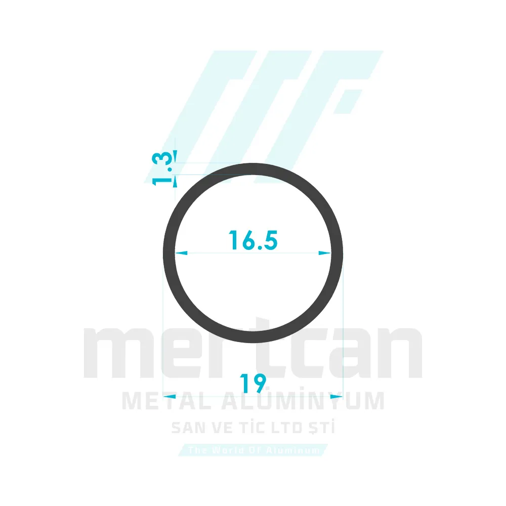 Ø 19 x 1.25 mm Aluminum Round Tube