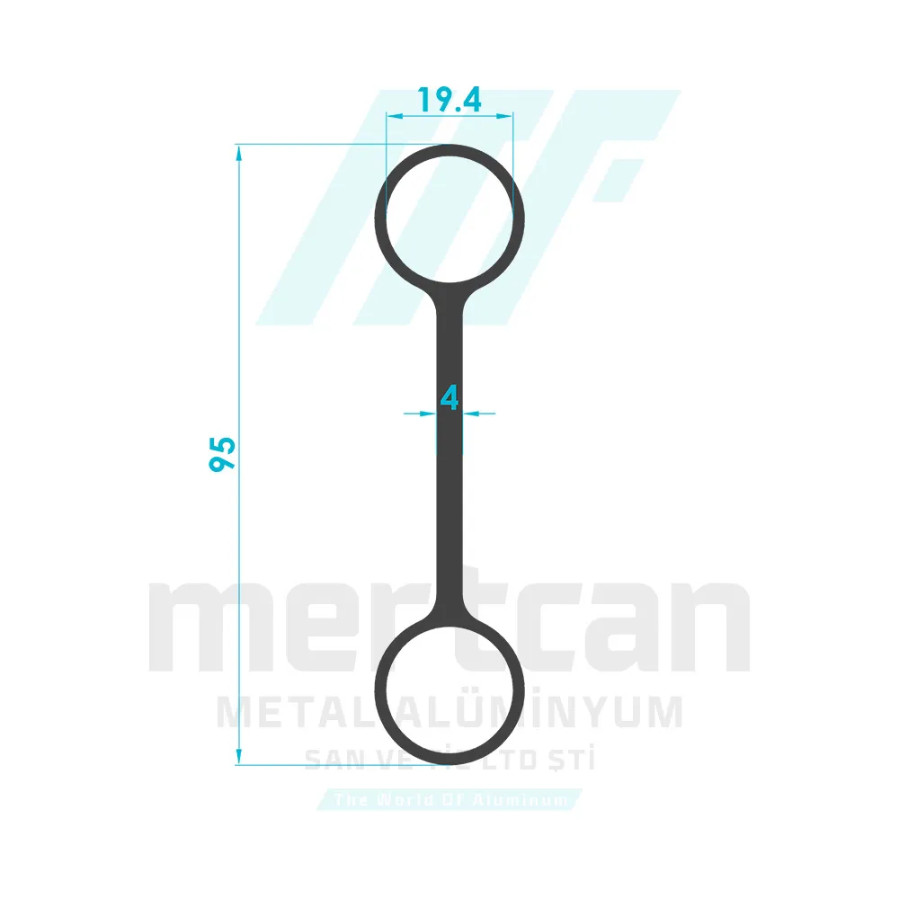 Double Sided Spring Door Hinge Profile - Frame (Cowboy Hinge) 1-A
