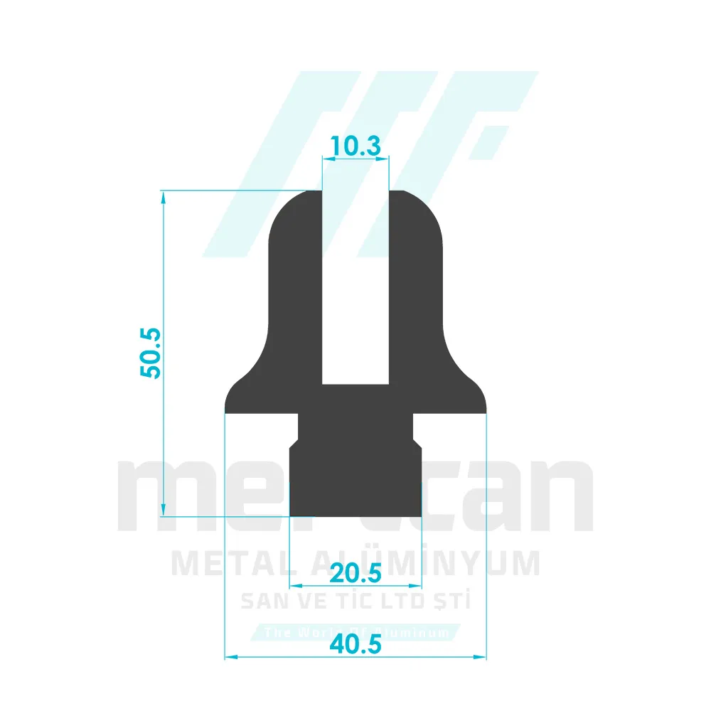 40mm Movable Joint Profile (Slotted Cap)