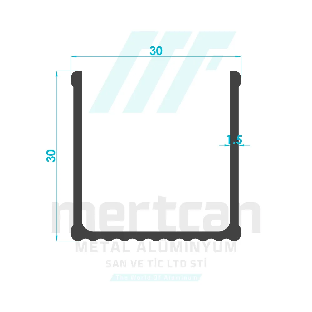 30x30 Aluminum Ladder Step Profile
