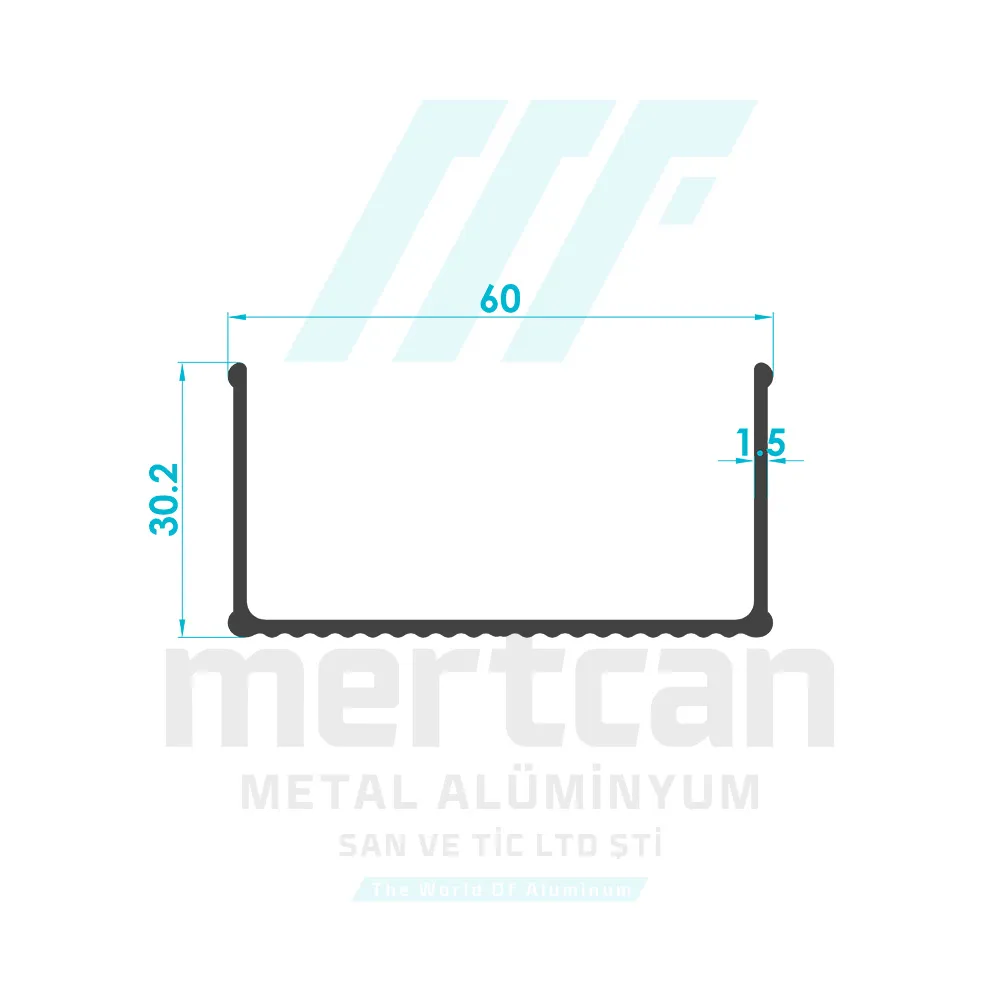 30x60 Aluminum Ladder Step Profile