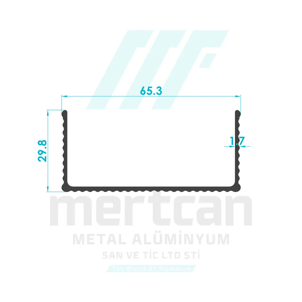 30x65 Aluminum Ladder Step Profile