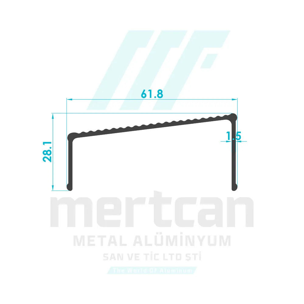 Aluminum Angled Ladder Step Profile