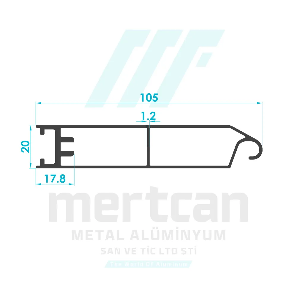 105mm Roller Shutter Bottom Slat Profile