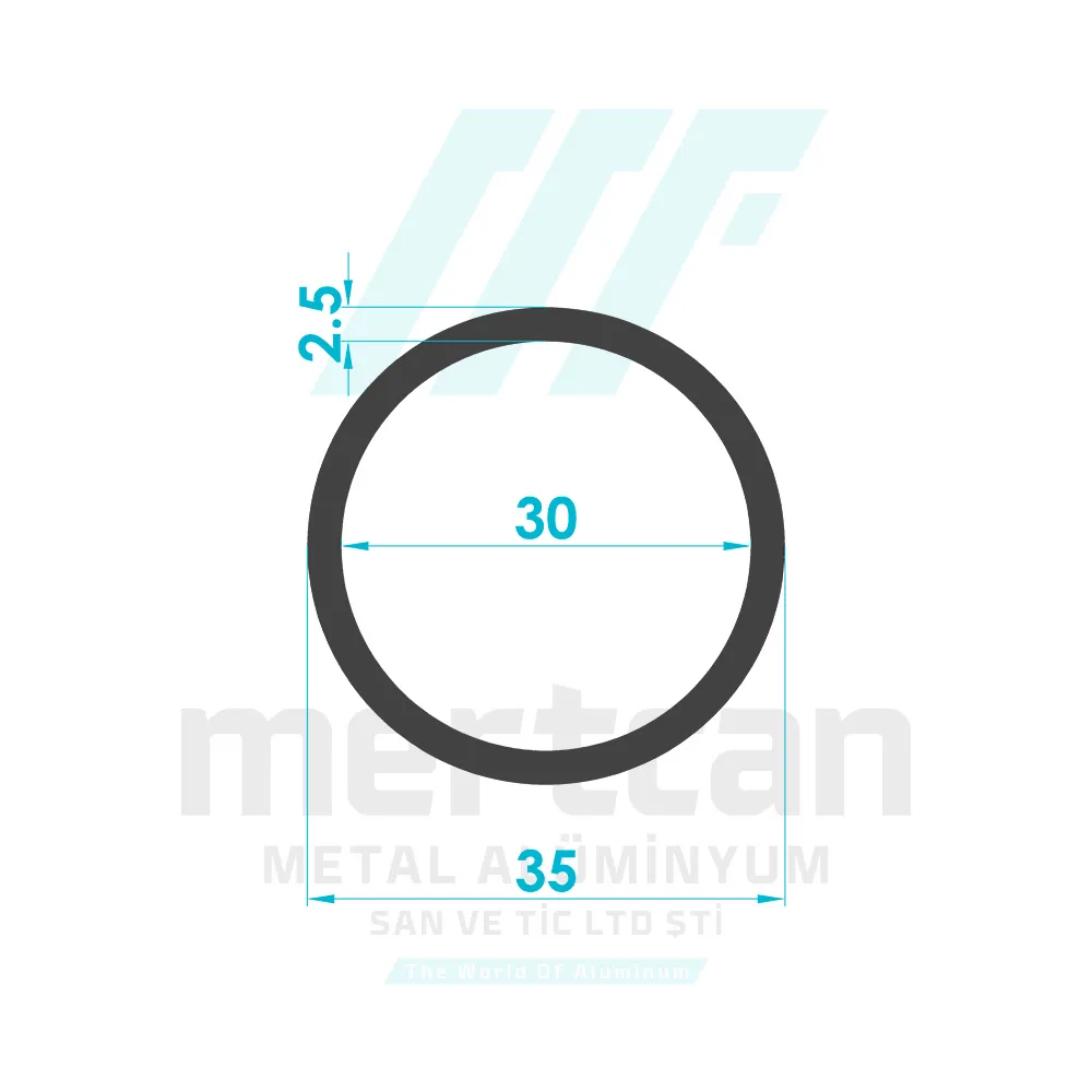 Ø 35 x 2.5 mm Aluminum Round Tube