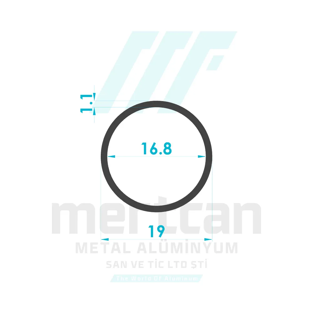 Ø 19 x 1.1 mm Aluminum Round Tube