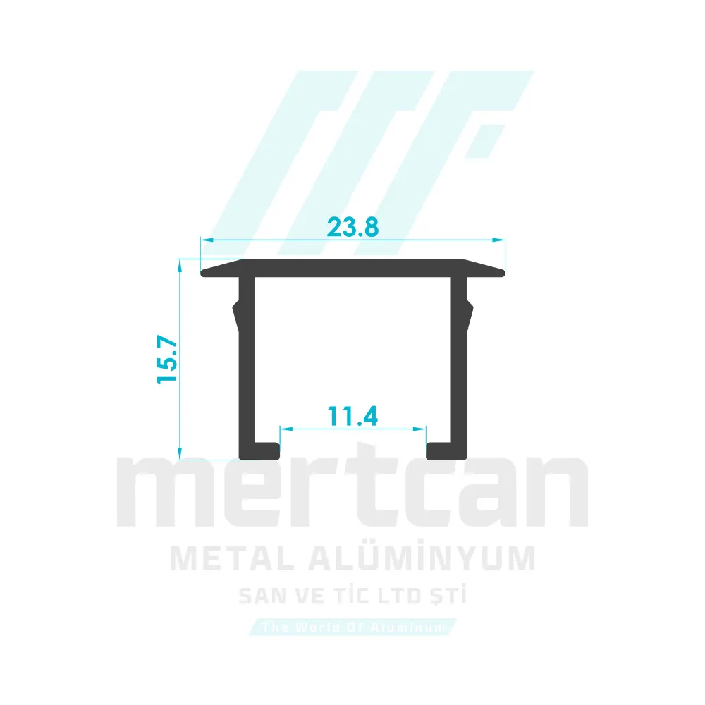 Flush Bolt Profile (14mm)