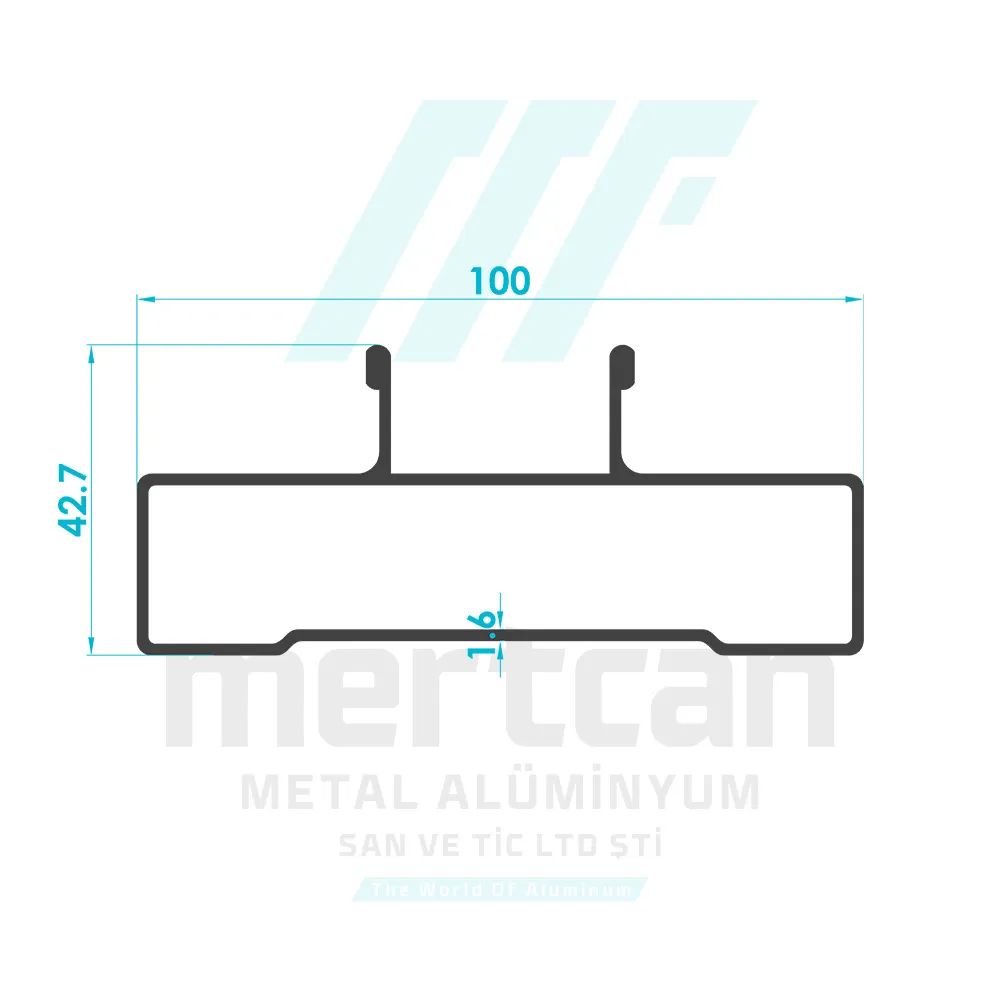 Heavy Duty Aluminum Ladder Side Rail Profile