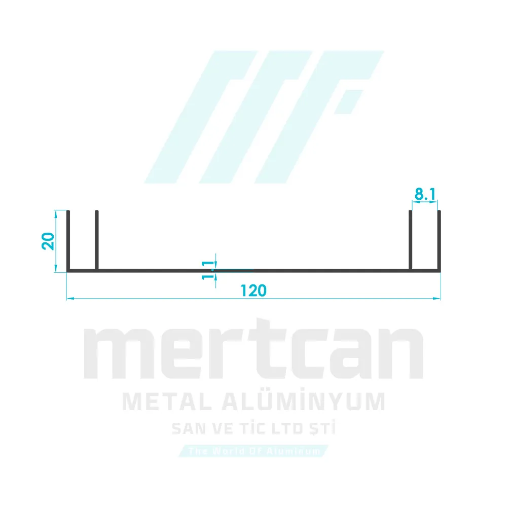 120mm Double Channel Advertising Profile