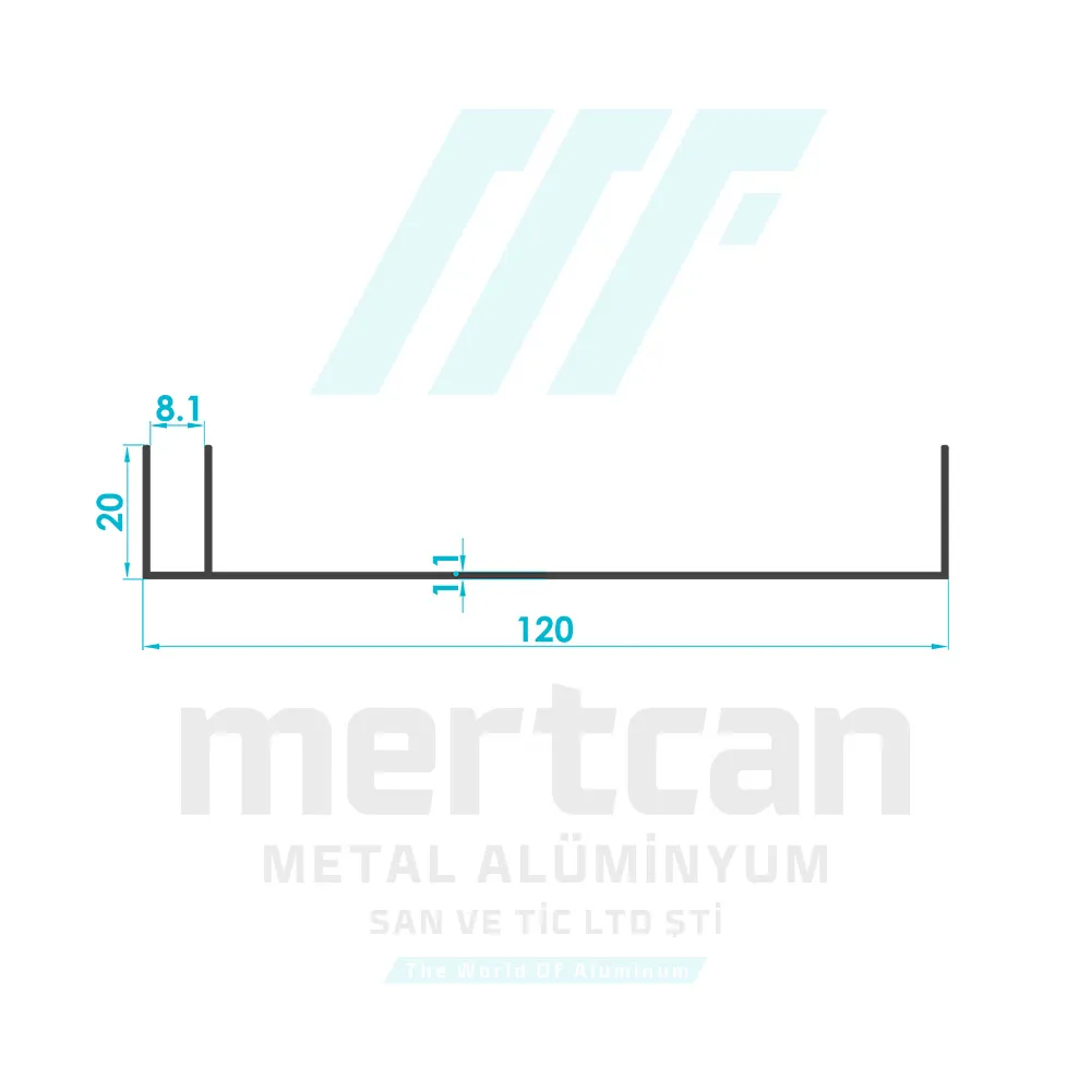 120mm Single Channel Advertising Profile