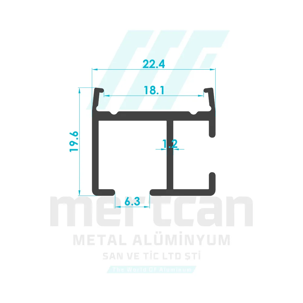 Roman Blind Velcro Profile (19.6mm)