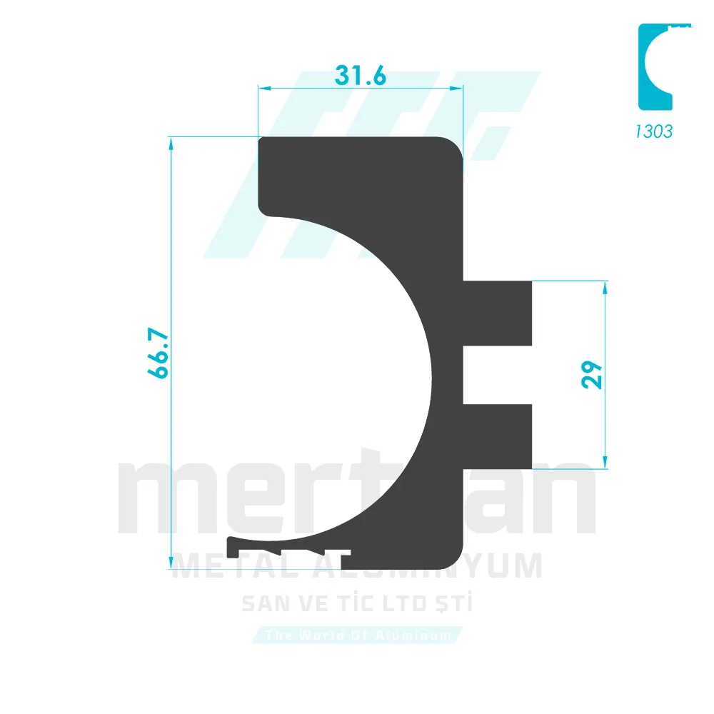 Round Handrail Laundry Rack Profile - 1-B