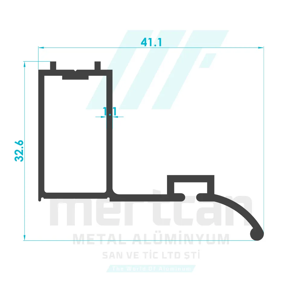 Shower Cabin Short Door Jamb Profile