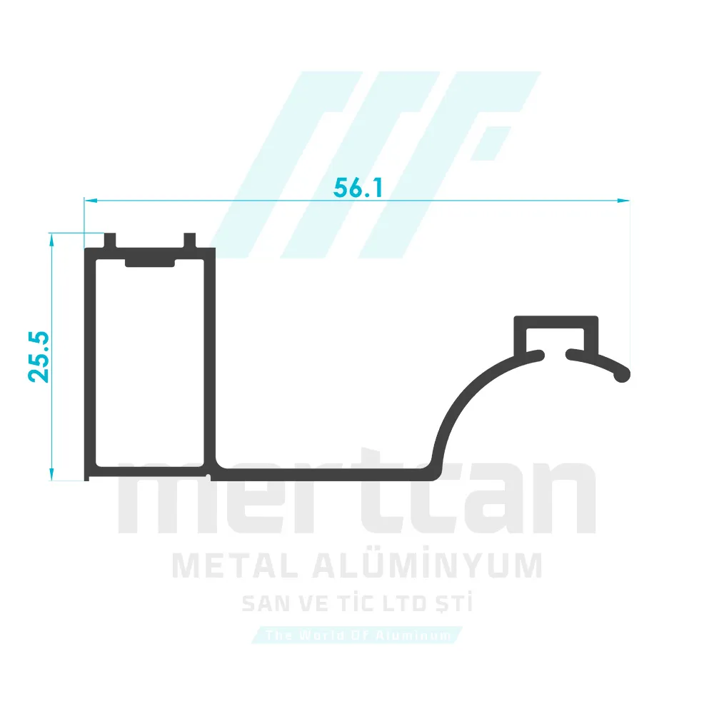 Shower Cabin Long Door Jamb Profile