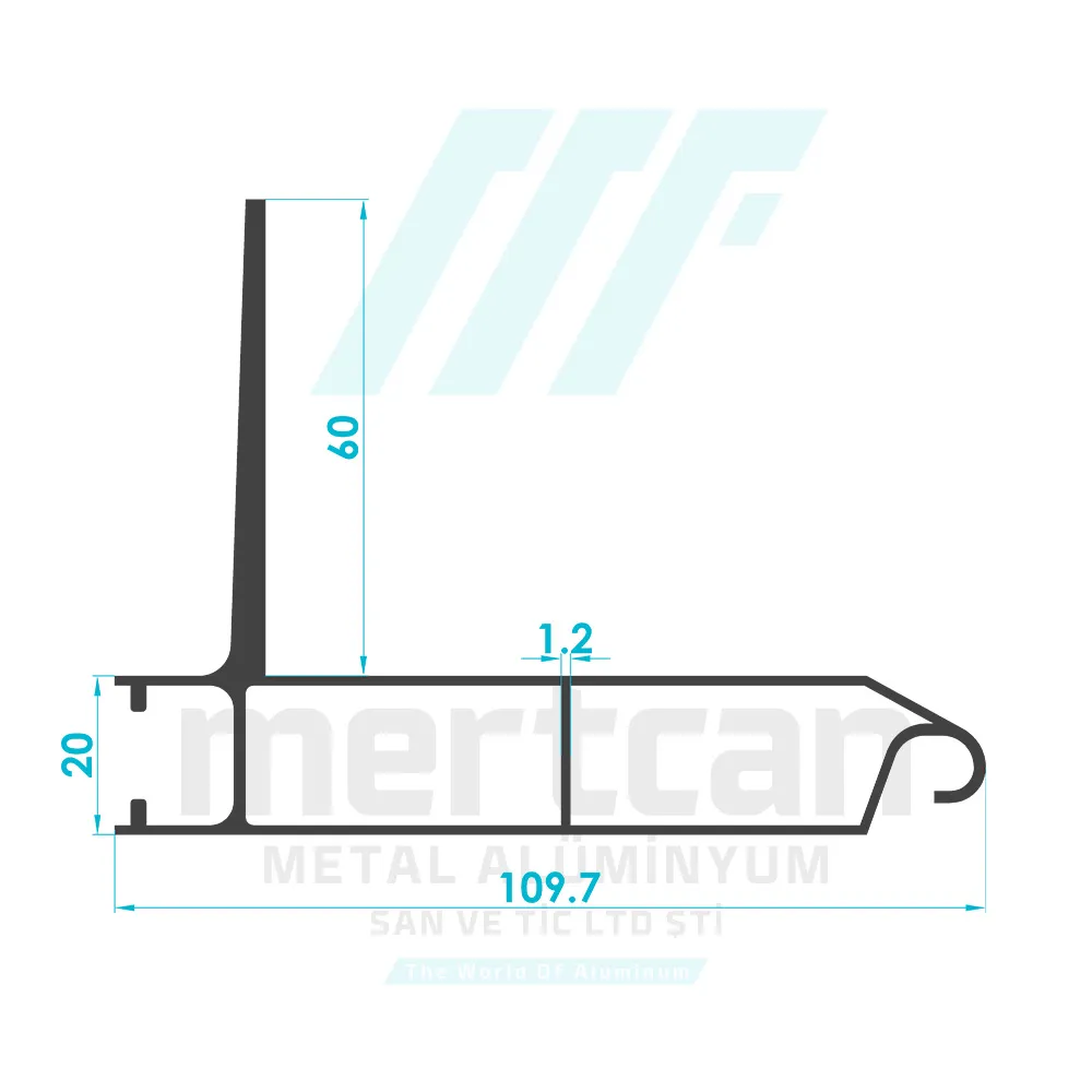 110mm Roller Shutter Bottom Slat Profile
