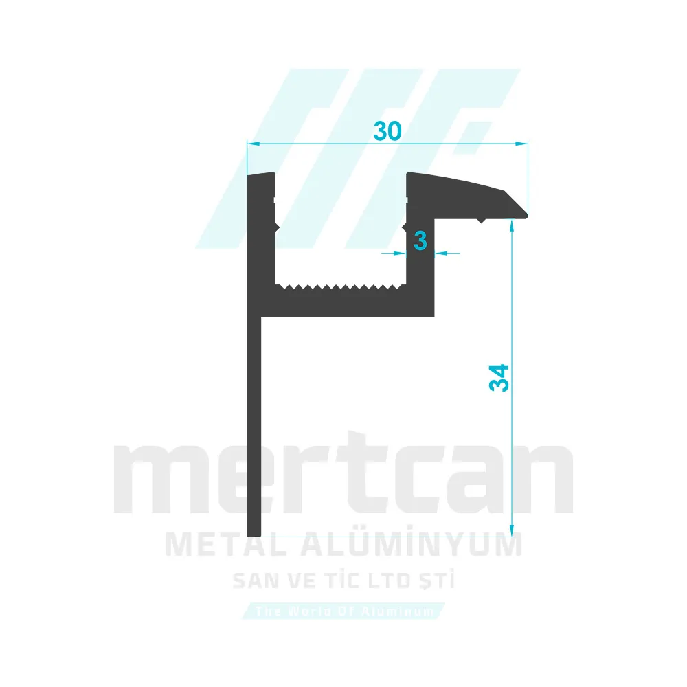 Solar System 35mm End Clamp Profile