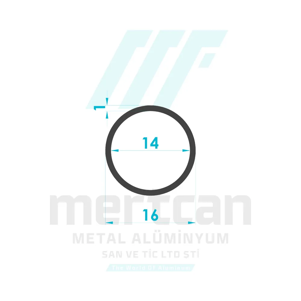 Ø 16 x 1 mm Aluminum Round Tube