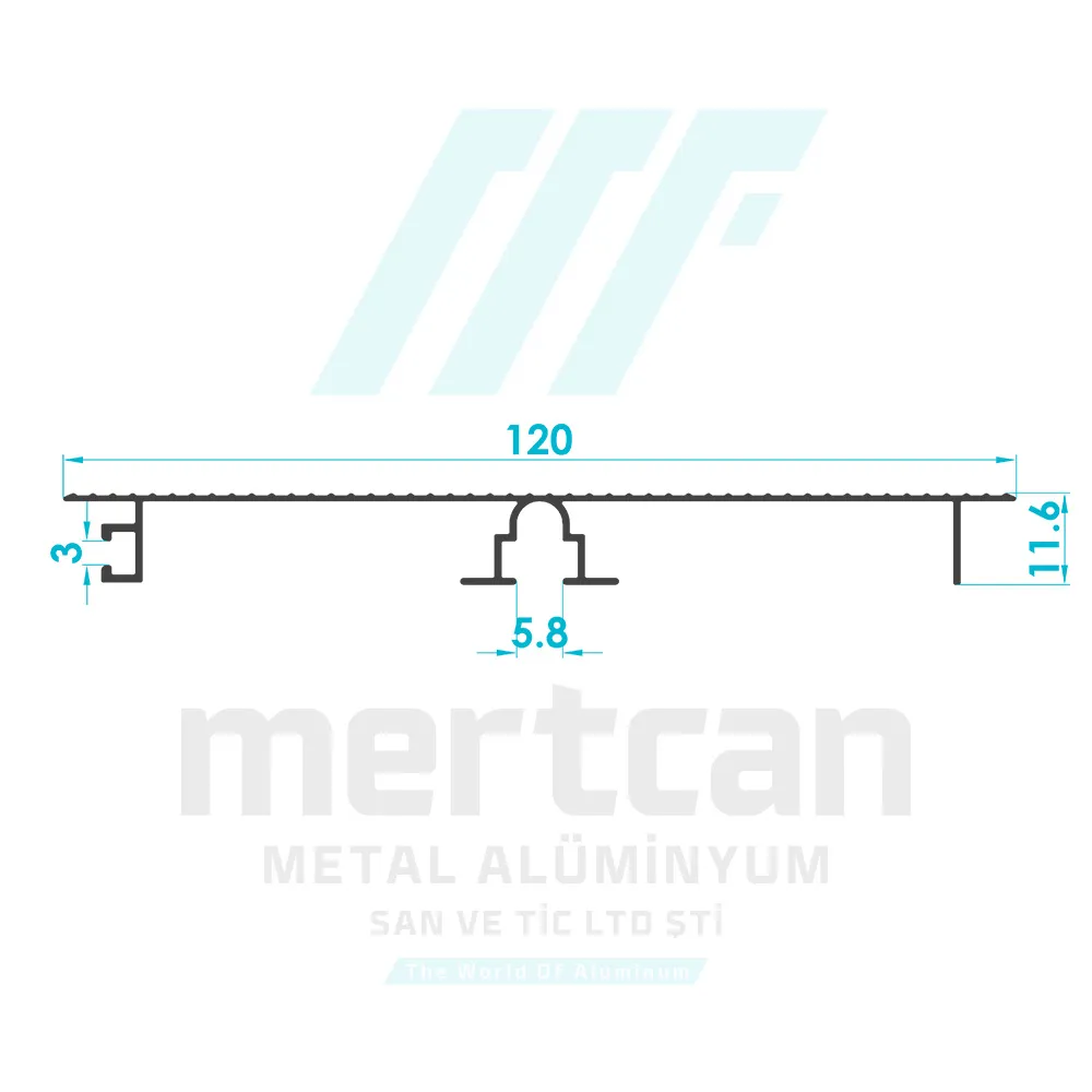Kitchen Countertop Under Base/Plinth Profile (120mm)