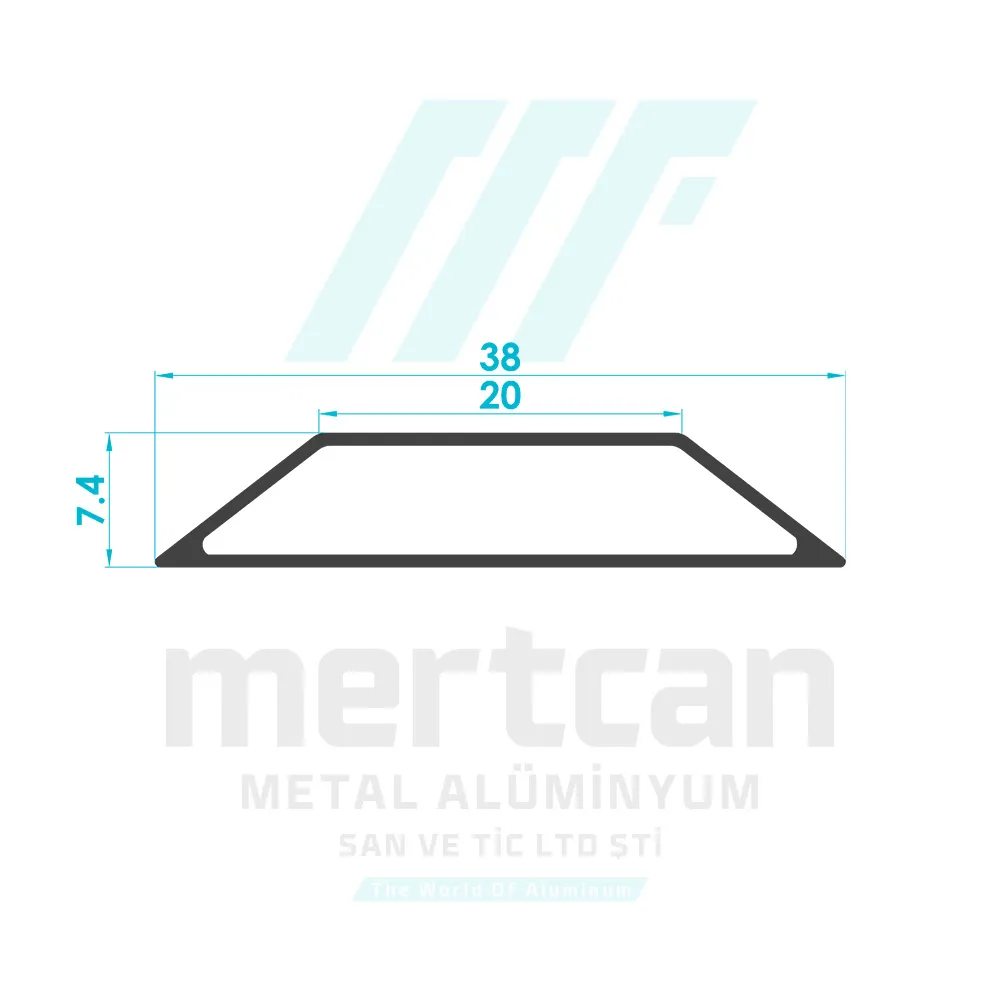 7.4x38 Double Sided Screed Profile