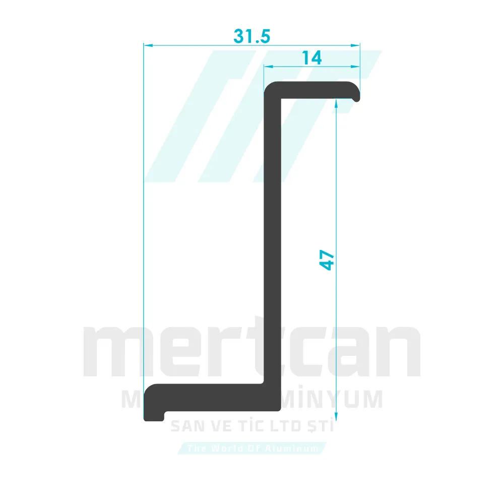 Solar System 47mm End Clamp Profile
