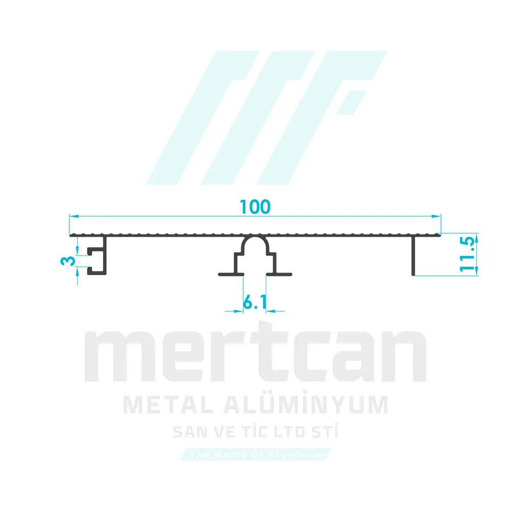 Kitchen Countertop Under Base/Plinth Profile (100mm)