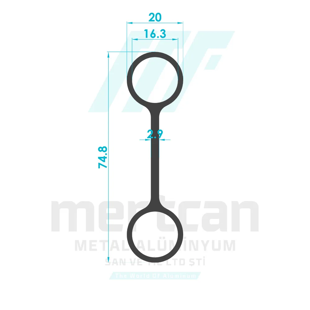 Double Sided Spring Door Hinge Profile - Frame (Cowboy Hinge) 2-C