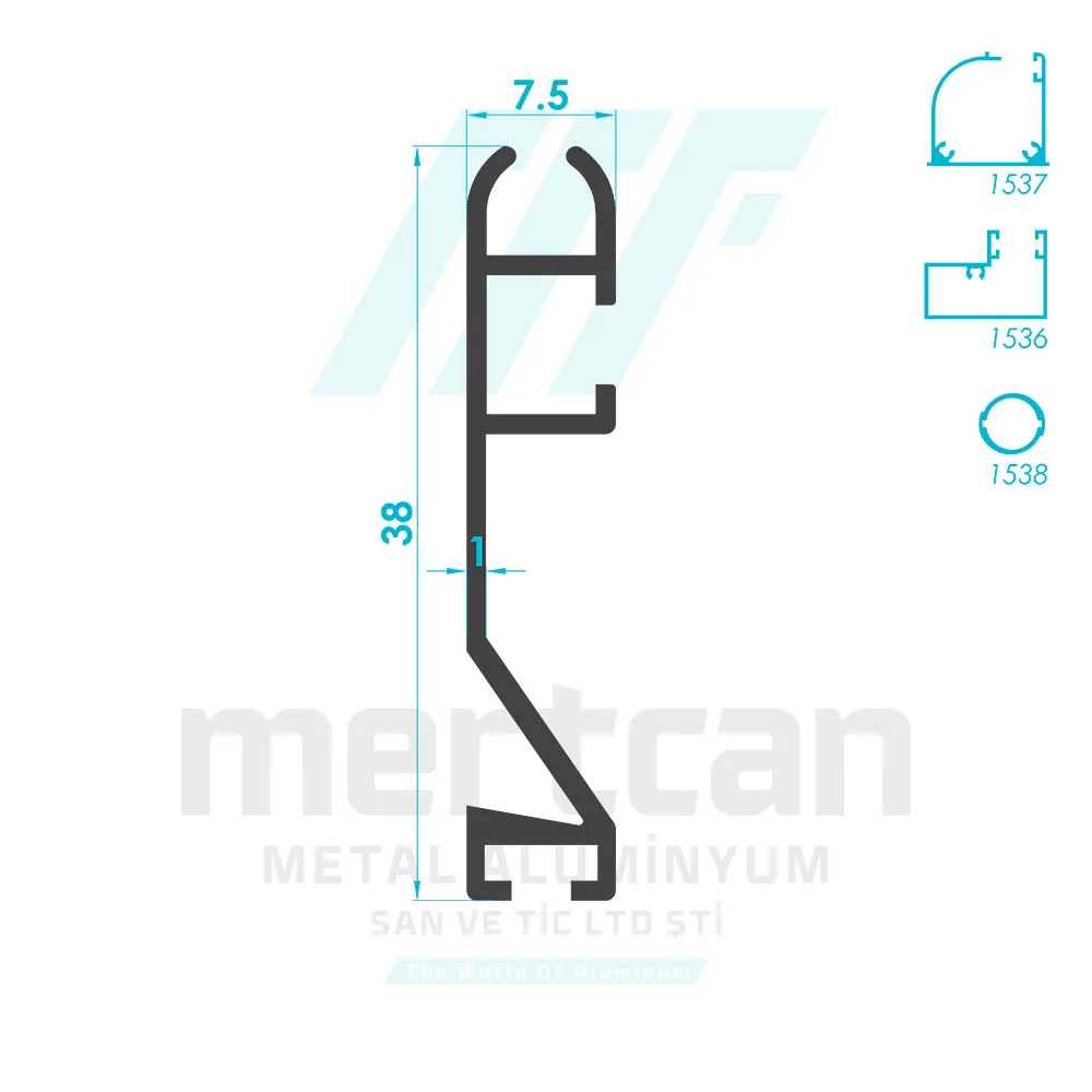 Roller Fly Screen Bottom Piece Profile 2