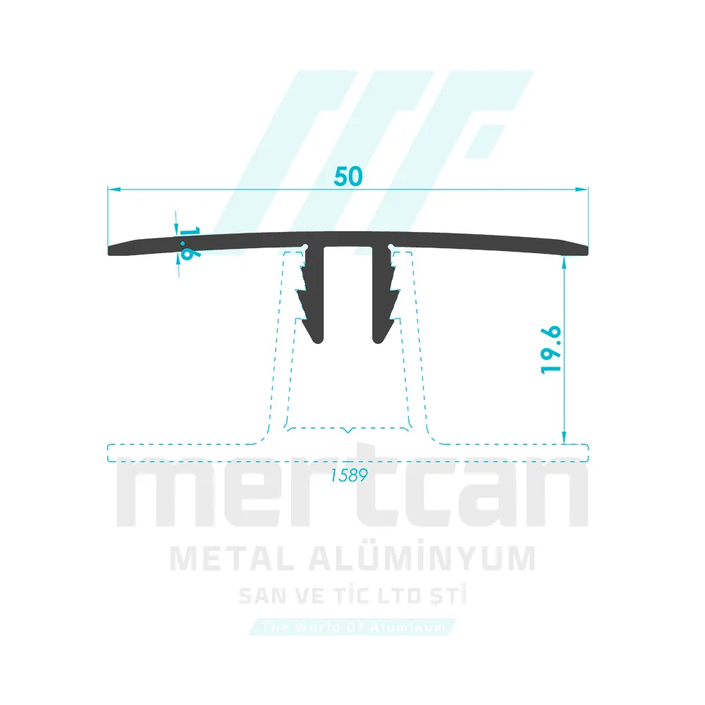 Locked Carpet Parquet Floor Transition Profile - Top