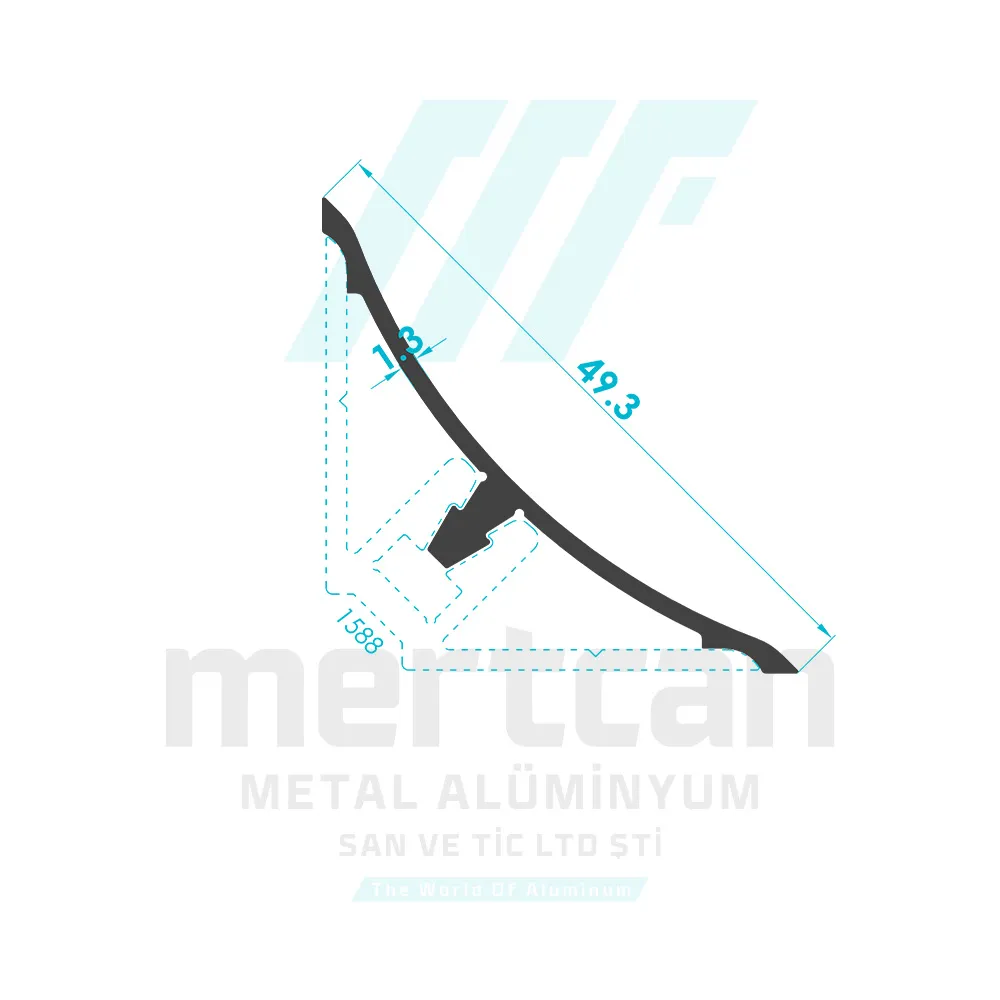 Countertop Top/Over Skirting Profile - Top