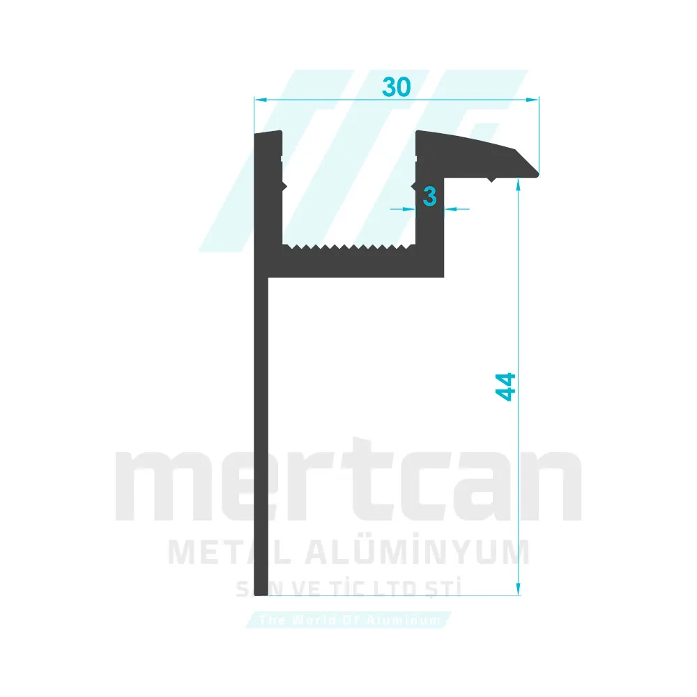 Solar System 44mm End Clamp Profile