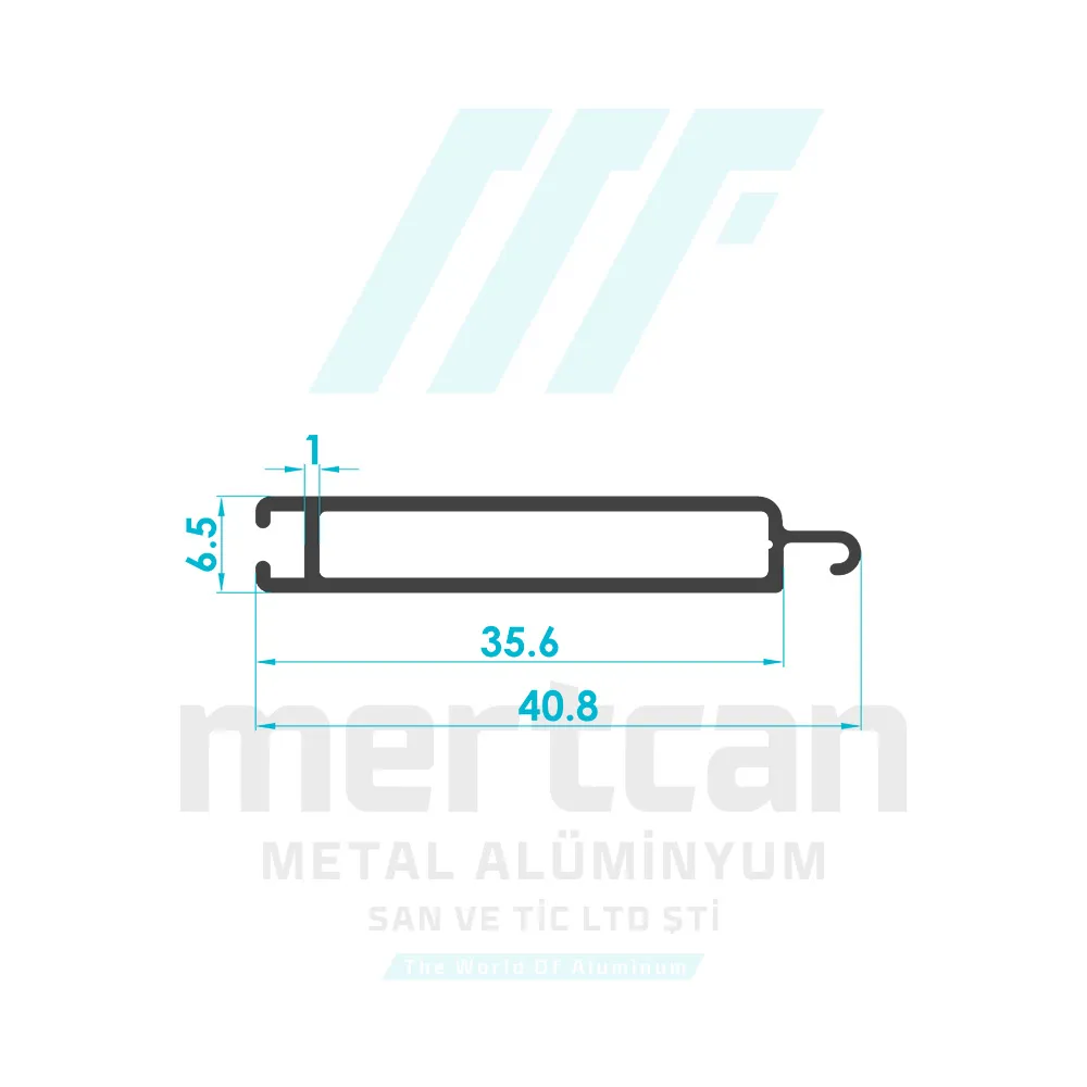 35mm Roller Shutter Bottom Slat Profile