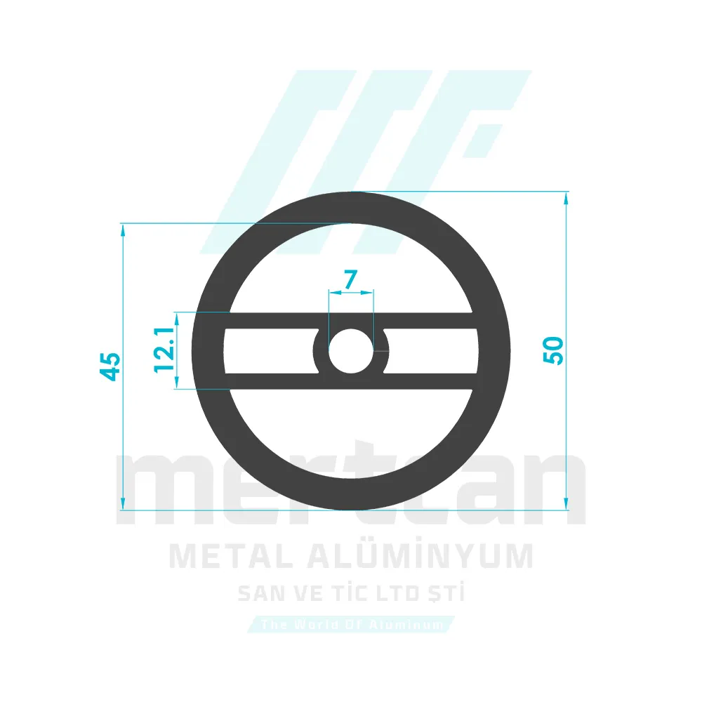 50mm Internal Hole Wall Flange Profile