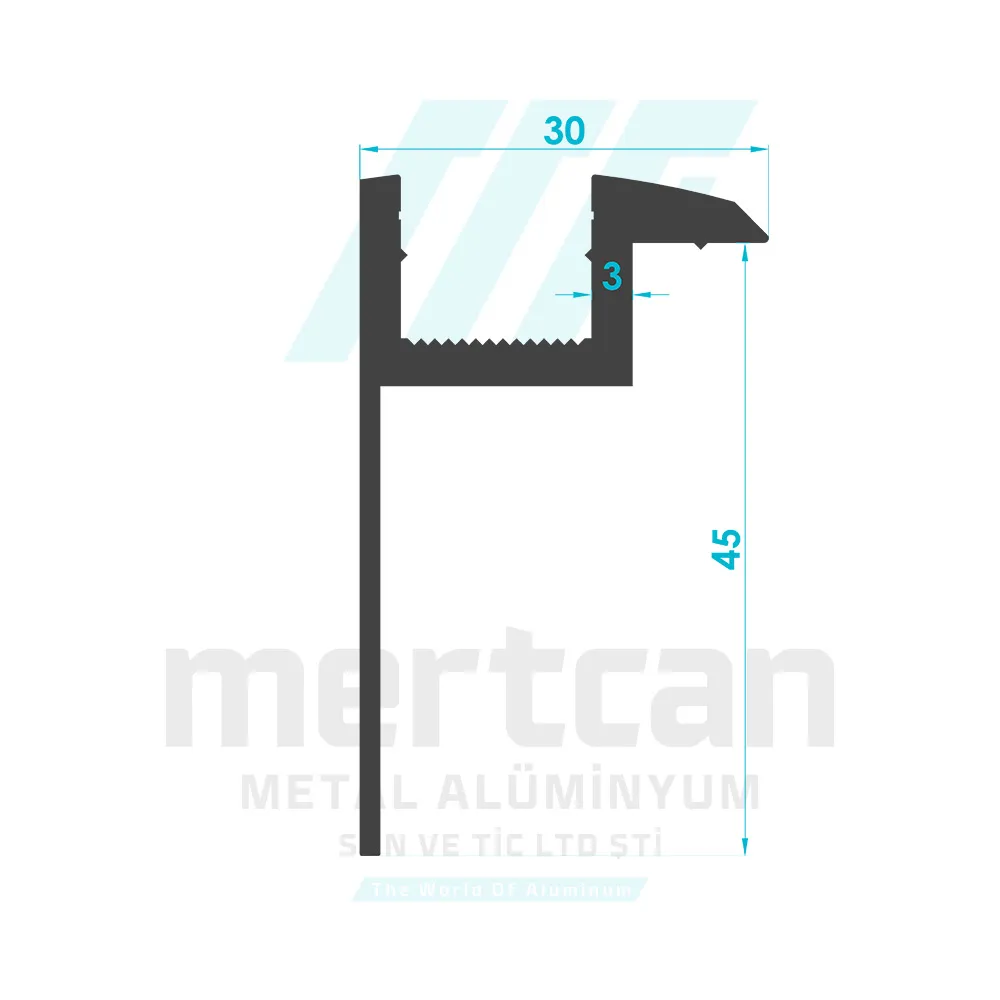 Solar System 45mm End Clamp Profile