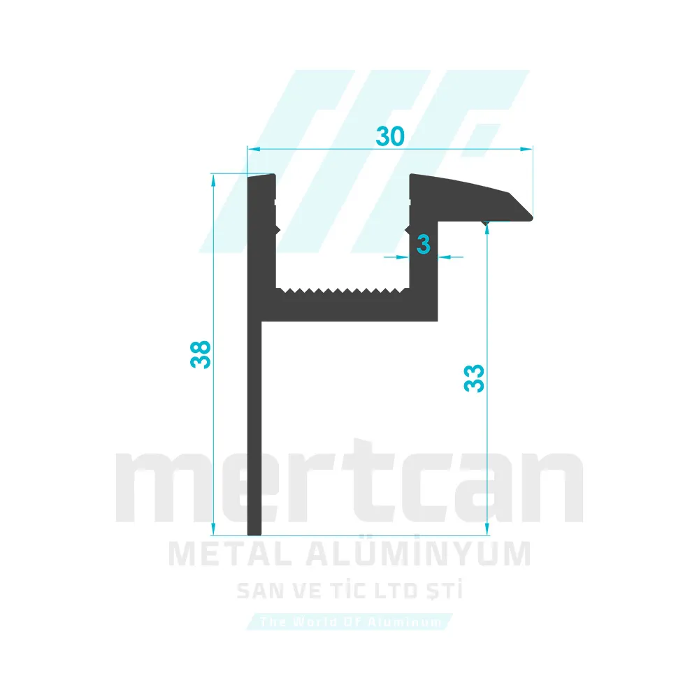 Solar System 33mm End Clamp Profile