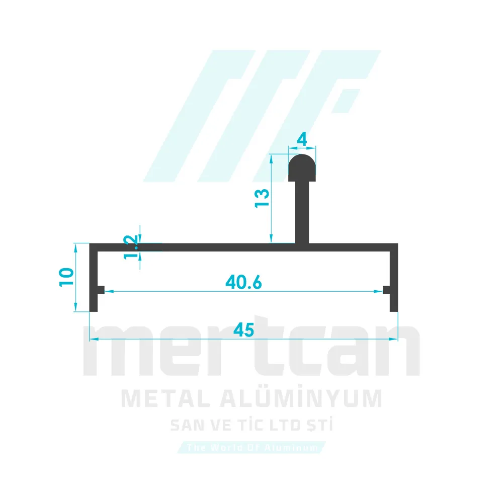 Sliding Fly Screen Rail Profile