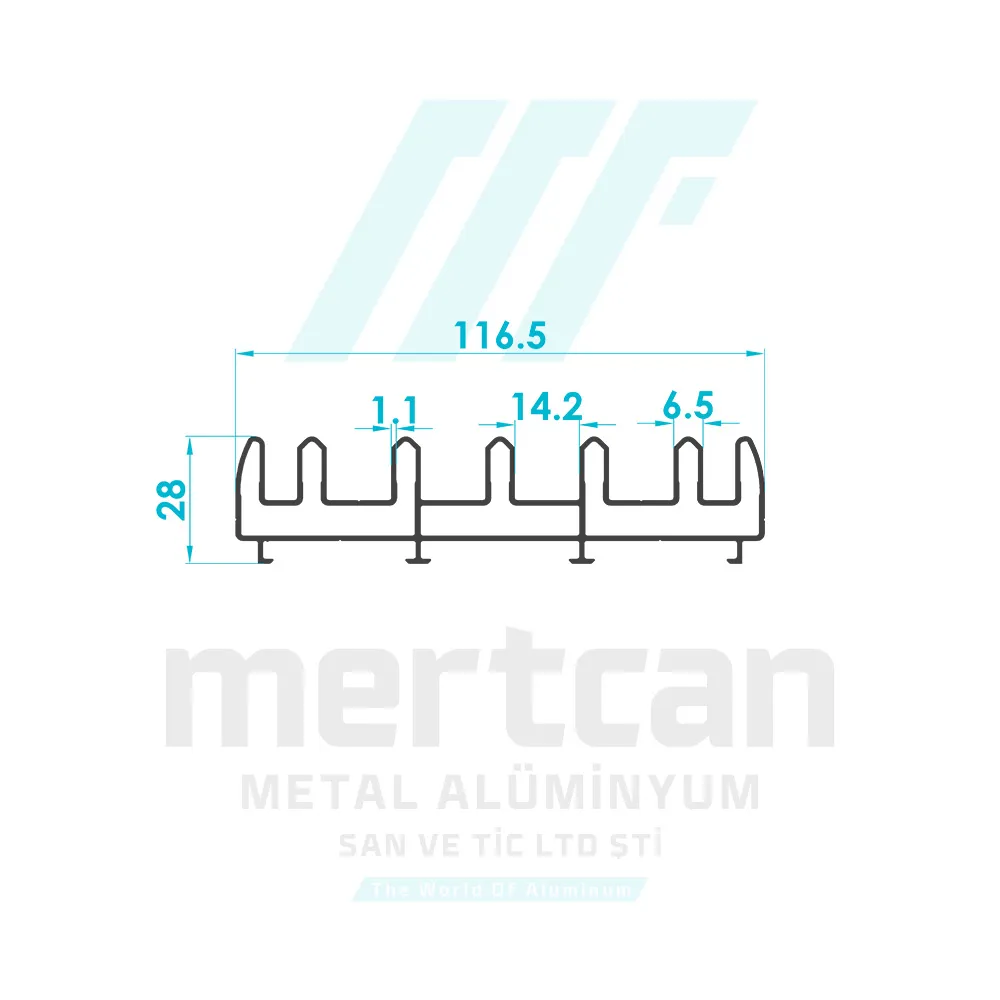 Sliding System 5-Track Rail Profile