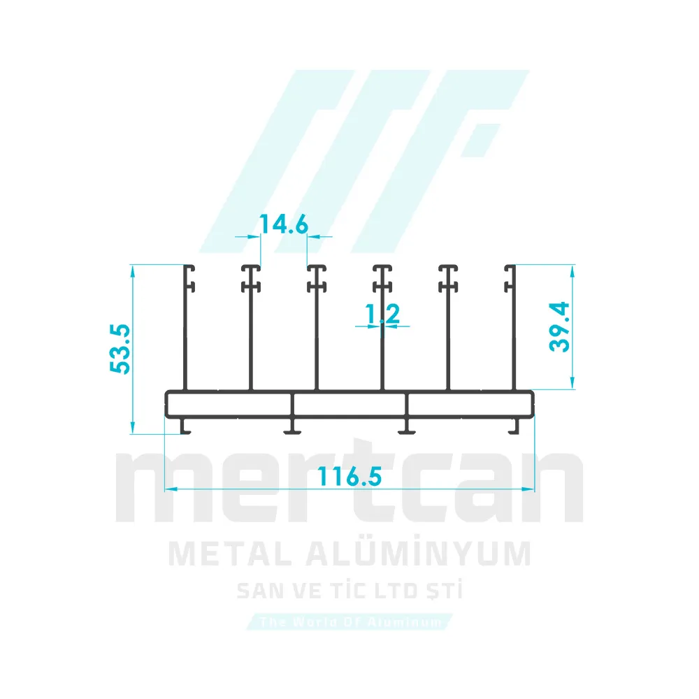 Sliding System 5-Track Rail Profile